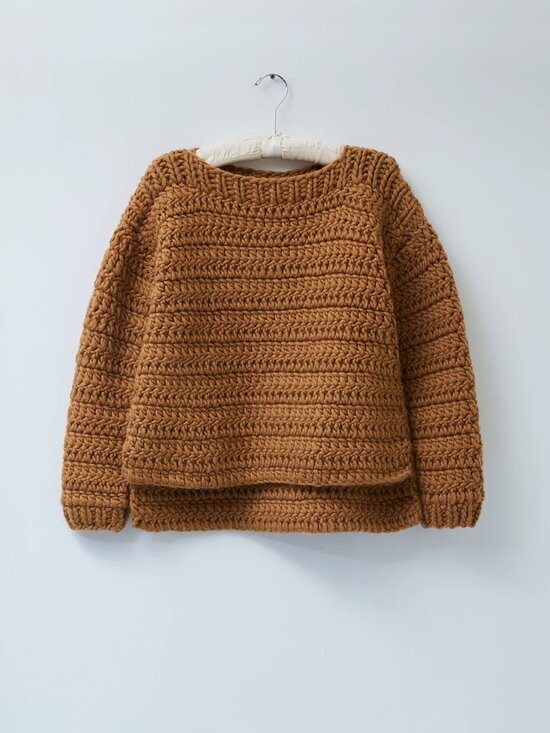 Atelier Delphine Sweaters - ATELIER DELPHINE Elmira Handmade Wool Sweater in Camel S